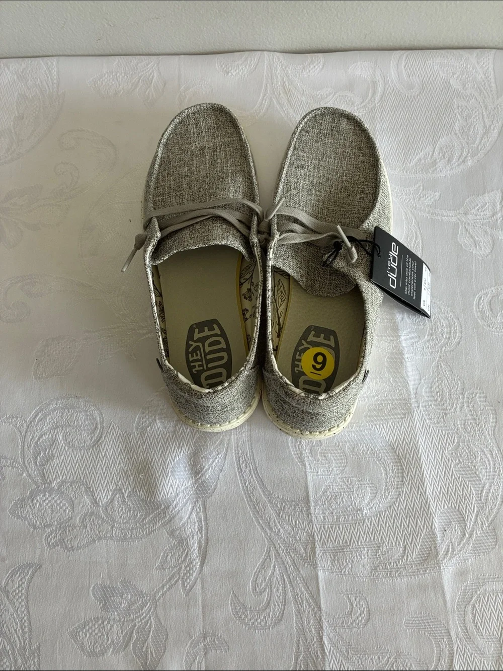 Hey Dude Women’s Slip-On Moccasins in Light Gray